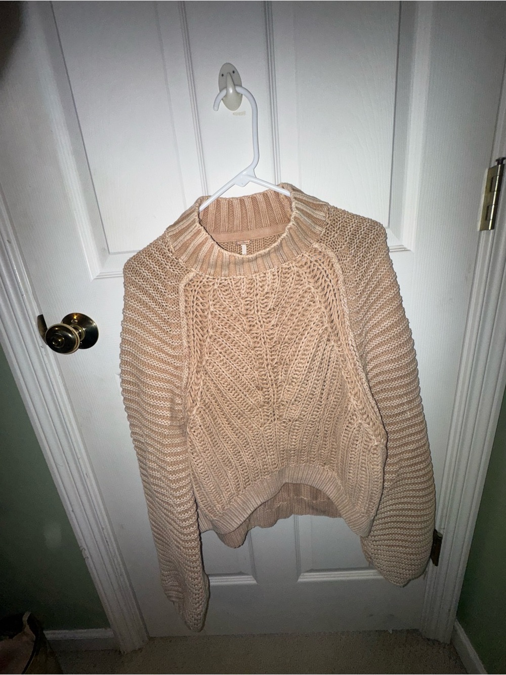 Free People 100% Cotton Cable Knit Turtleneck